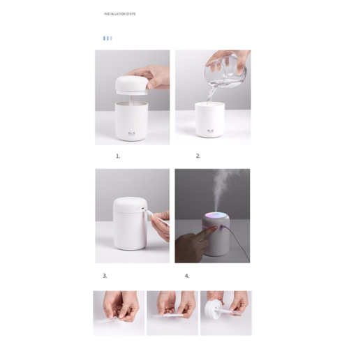 Portable Air Humidifier Aroma Essential Oil Diffuser for Car/Home/Offices